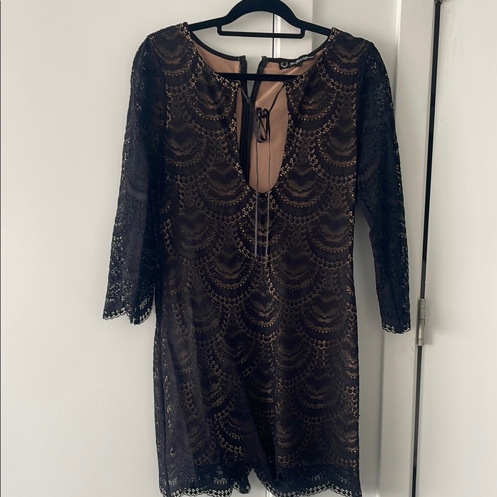 For Love & Lemons Black Lace Dress